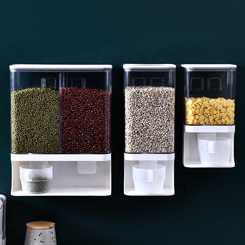 Food Storage Dispense Grains Rice Oats Candy Nuts Cereal Containers Coffee Bean Plastic Storage Bulk Dry Food Dispenser