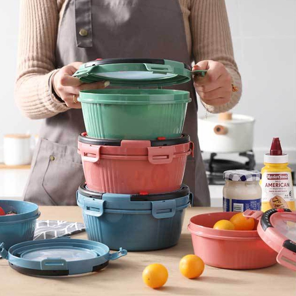 Plastic Airtight Date-Tracker Food Storage Container with Lids