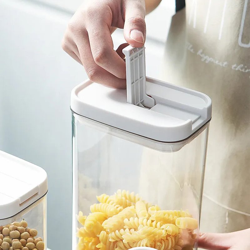 Hot sale Kitchen Sealed Cans Transparent Plastic Pantry Grain Container Food Storage Organ Box With lid