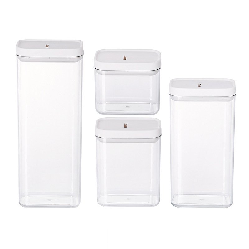 Hot sale Kitchen Sealed Cans Transparent Plastic Pantry Grain Container Food Storage Organ Box With lid