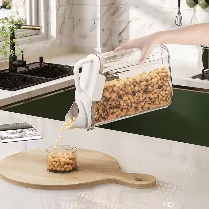 Moisture-proof And Mildew Proof Plastic Grain Transparent Tank Rice Barrel Bulk Food Storage Container Cereal Dispenser For Rice