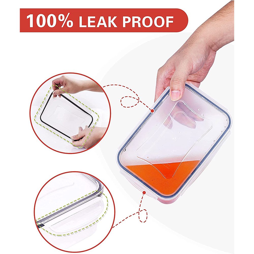 reasonable price products china wholesale kitchen storage box food storage box plastic transparent with silicon ring stackable