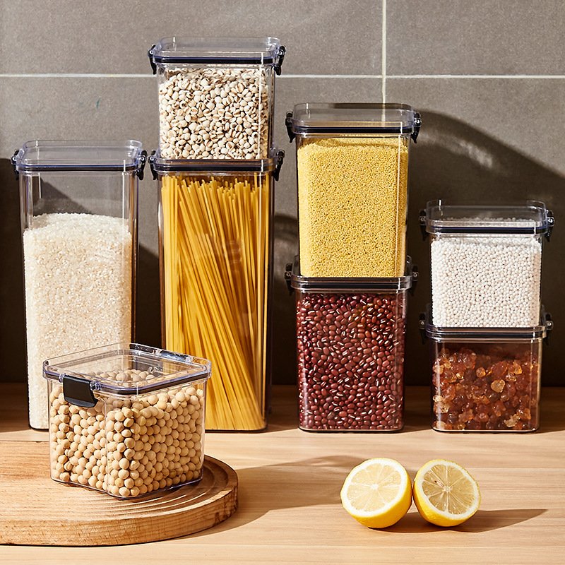 Bpa Free Plastic Airtight Food Containers With Lids Stackable Food Storage Container Set Extra Large Food Kitchen Storage Bin