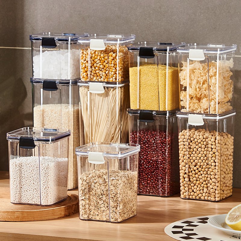 Bpa Free Plastic Airtight Food Containers With Lids Stackable Food Storage Container Set Extra Large Food Kitchen Storage Bin