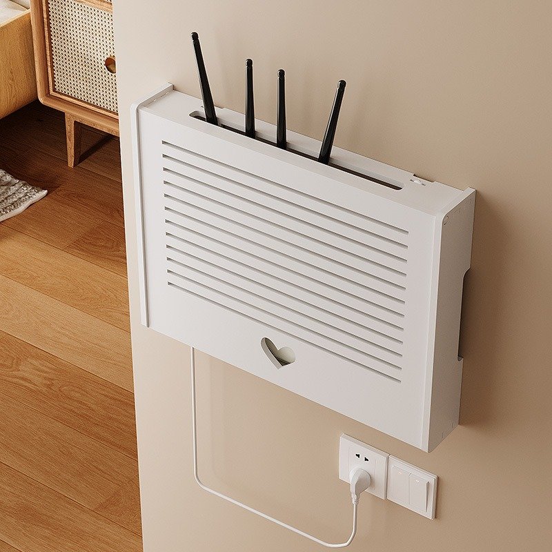 Wireless Router Storage Box Punch-Free WiFi Light CAT Decorative Multimedia Shelter Set-Top Box Shelf Plastic Storage Bin