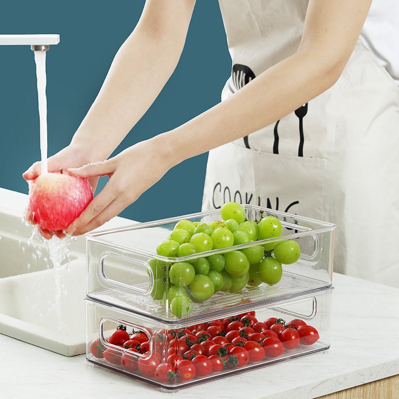 6 Pack Refrigerator Clear Plastic Vegetable Food Storage Container Box