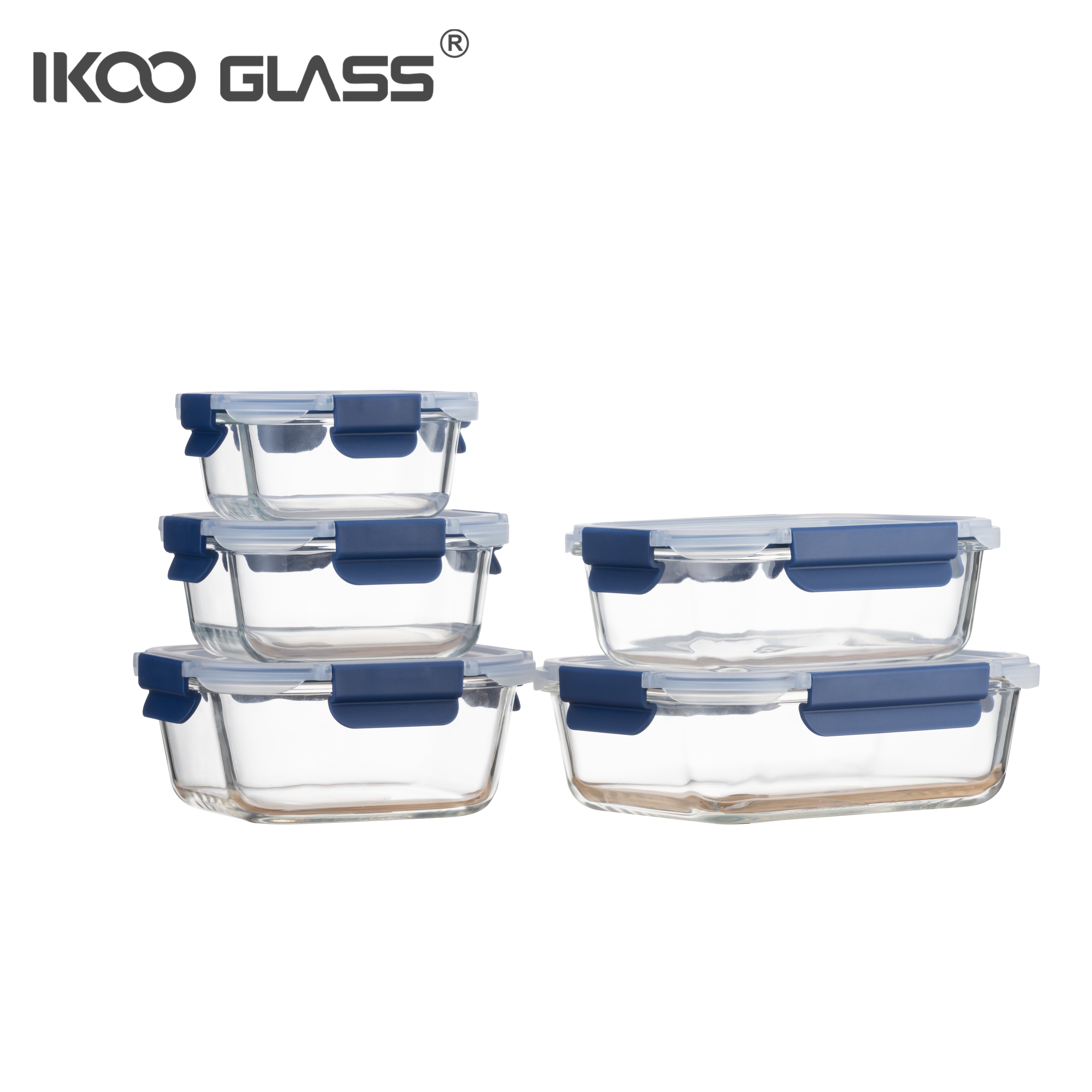 IKOO high borosilicate glass food storage container borosilicate glass lunch box food container