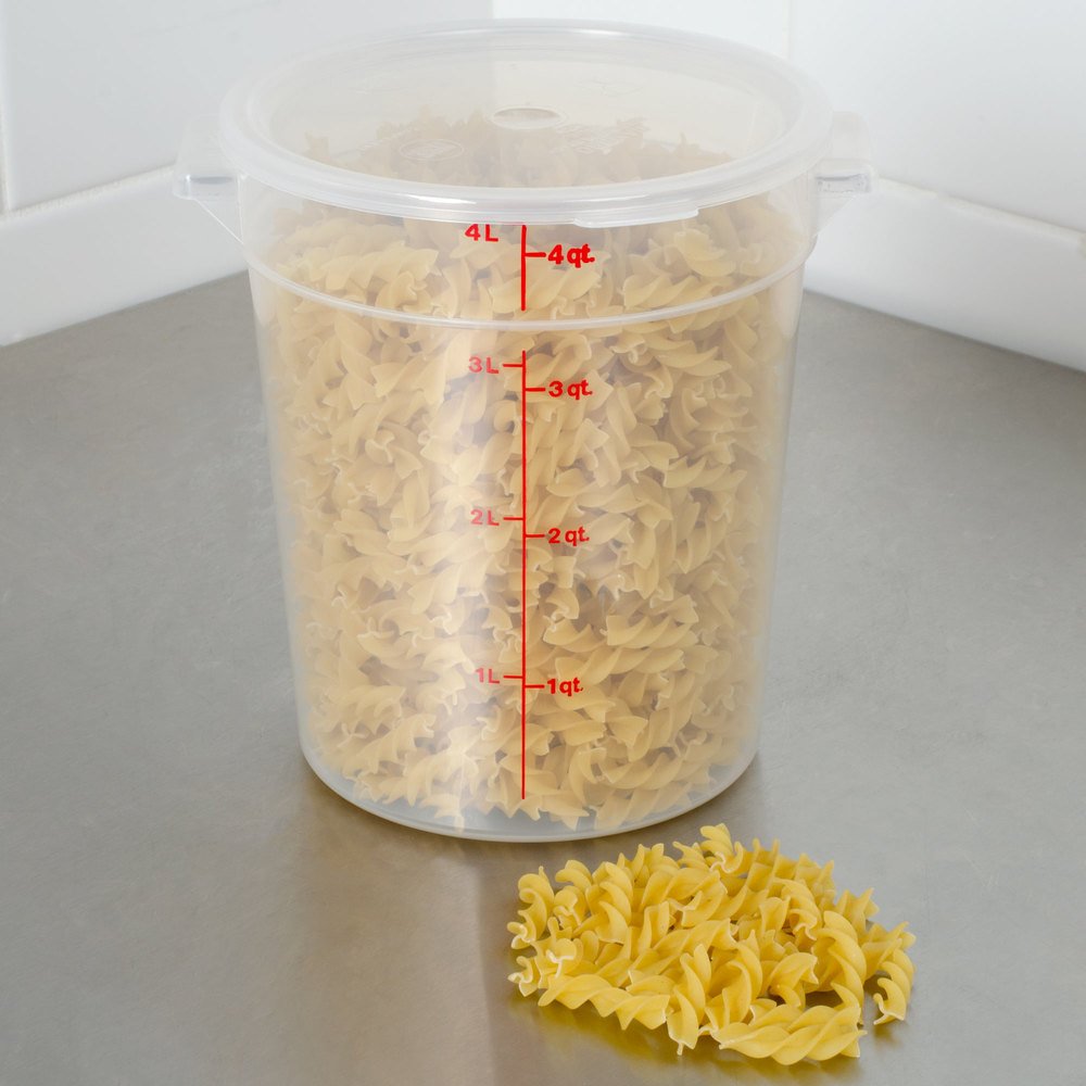 4L Round Food Storage container Plastic Restaurant Kitchen Clear Food storage container