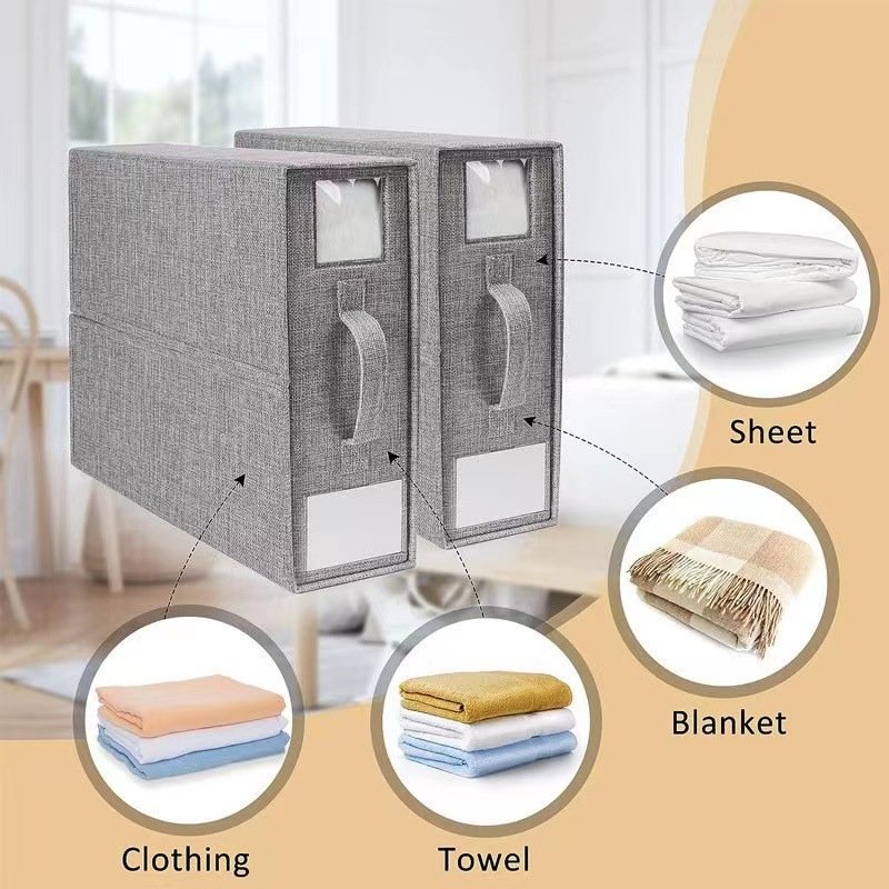 Bedsheet folding storage box set Cloth bedding 4-piece storage box Household wardrobe blanket foldable storage box