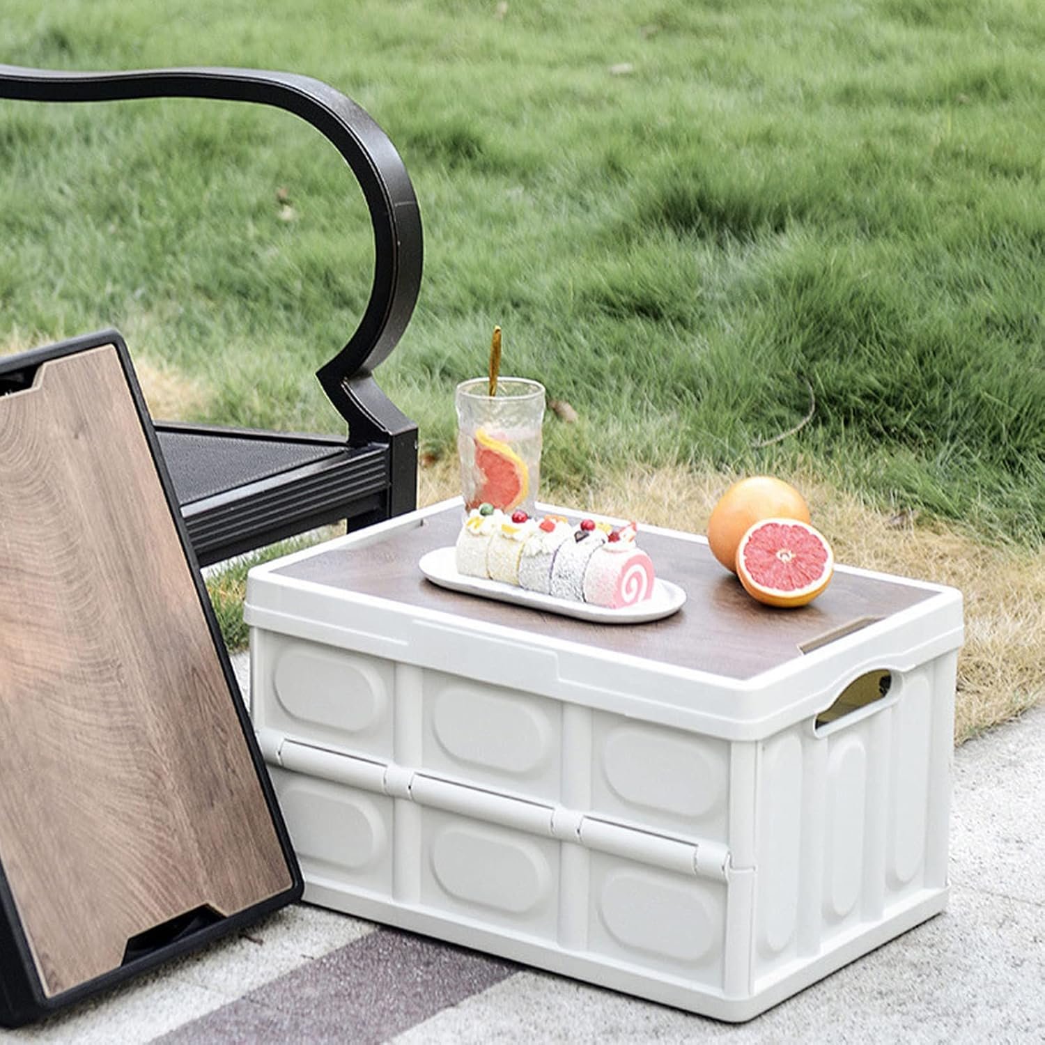 Storage Box, Foldable Practical Folding Storage Box Convenient to Carry Wide Application for Camping for Travelling for Car 50L
