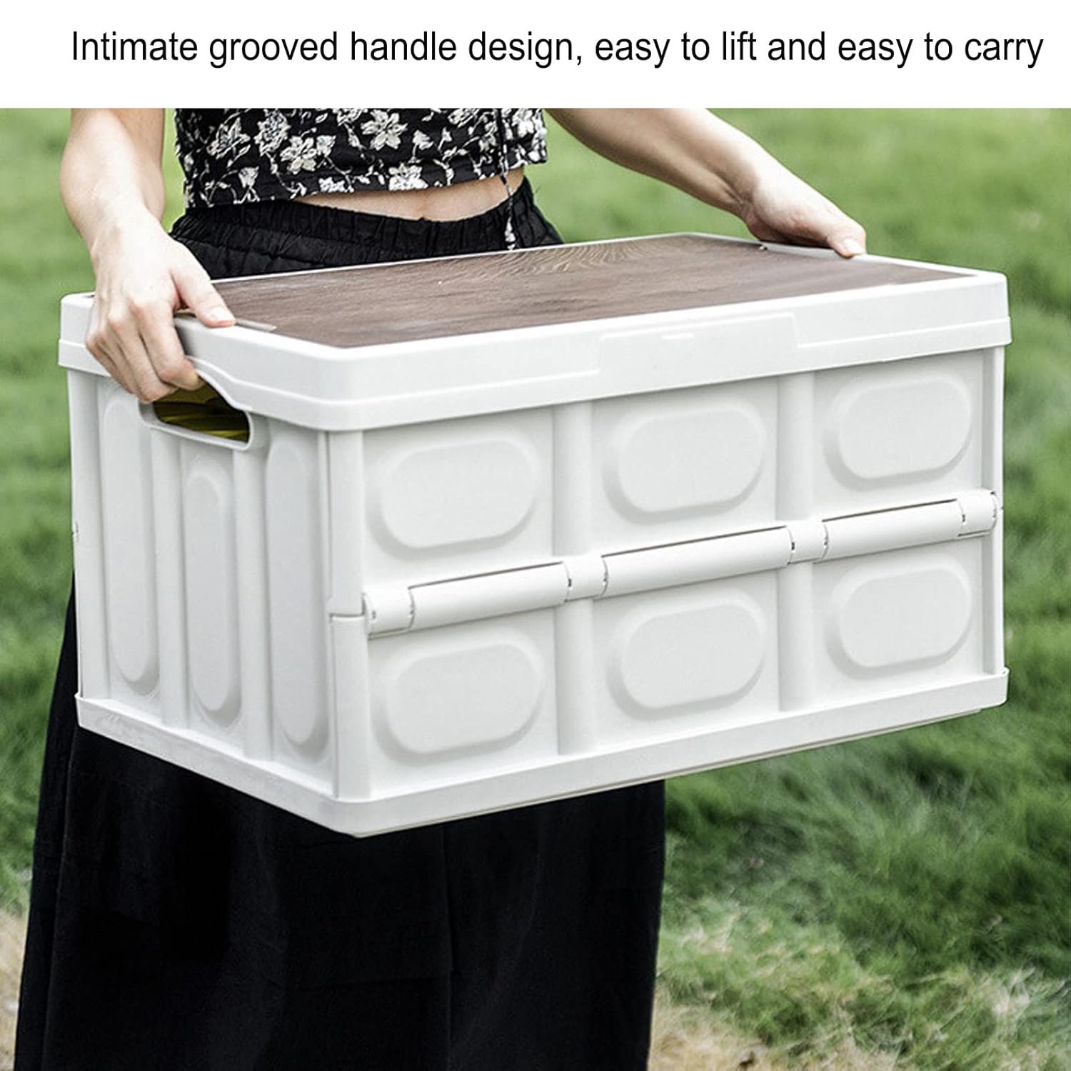 Storage Box, Foldable Practical Folding Storage Box Convenient to Carry Wide Application for Camping for Travelling for Car 50L