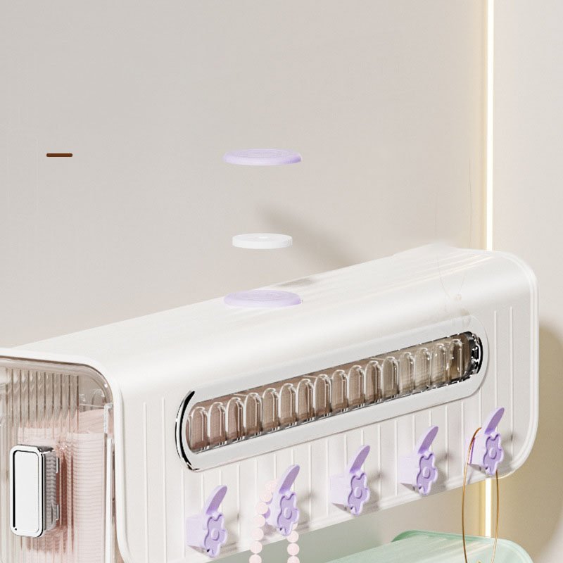 3 In 1 Clothes Closet Organizer Wall Mounted Dustproof Underwear Panties Neatening Bin Socks Storage Box