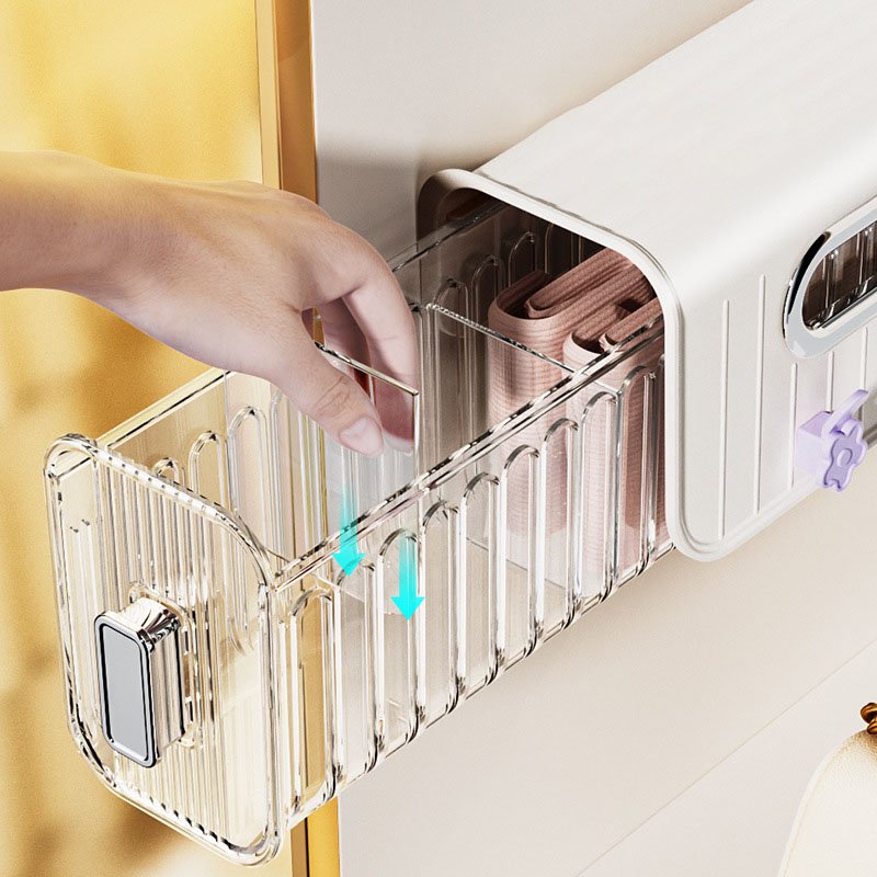 3 In 1 Clothes Closet Organizer Wall Mounted Dustproof Underwear Panties Neatening Bin Socks Storage Box
