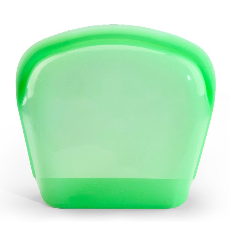 Self-sealing Microwave Silicone Food Storage Bag Collapsible Base Large Opening Zip-lock Container Travel Makeup Bag