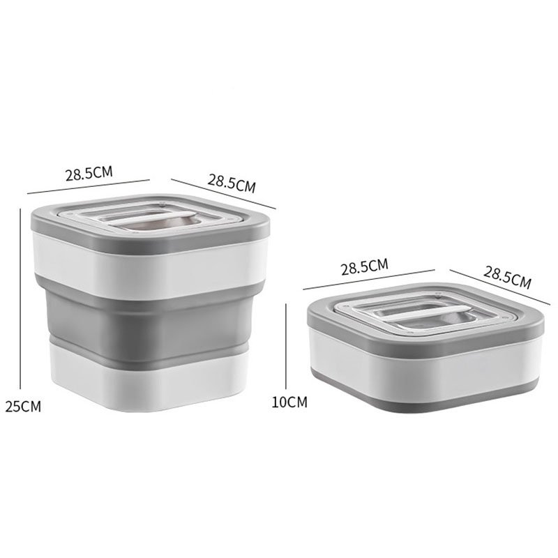 Large Square Airtight Collapsible Folding Containers with Magnetic Lid & Measuring Cup Plastic Food Storage Container