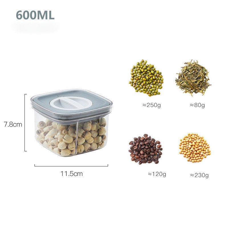 Sealed Jar Kitchen Transparent Dry Fruit Storage Jar Grain And Multigrain Storage Jar Square Sealed Food Crisper