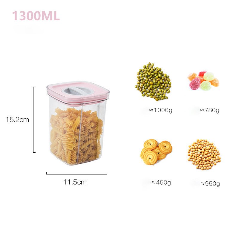 Sealed Jar Kitchen Transparent Dry Fruit Storage Jar Grain And Multigrain Storage Jar Square Sealed Food Crisper