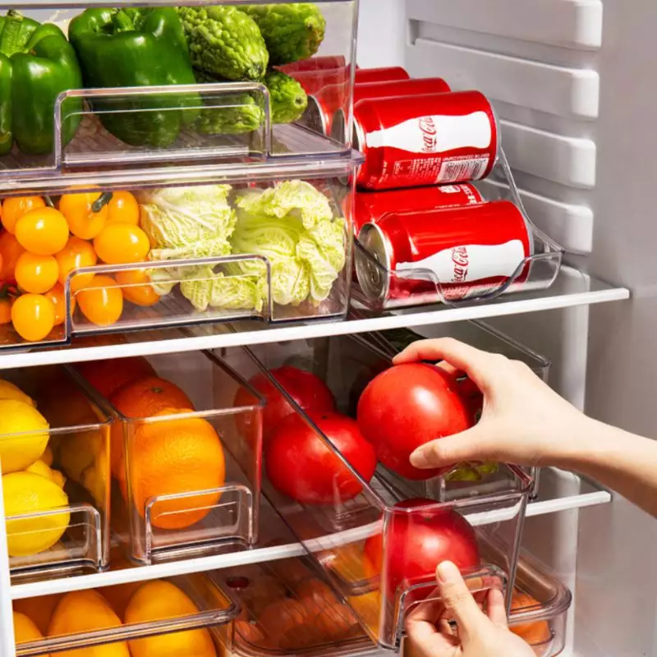 Refrigerator storage box freezer separator drawer kitchen organizing fruit and vegetable storage plastic preservation box