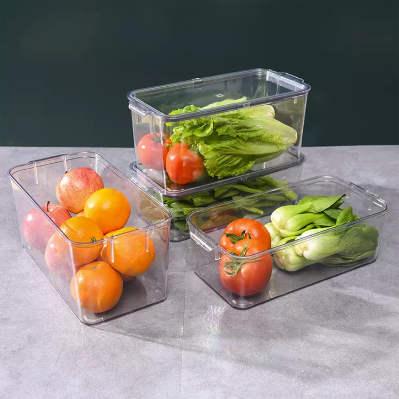Refrigerator storage box freezer separator drawer kitchen organizing fruit and vegetable storage plastic preservation box