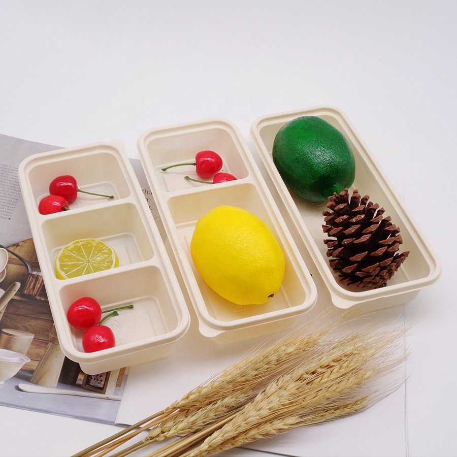 Clear Cookies Lunch Cornstarch Storage Container With Flat Lid