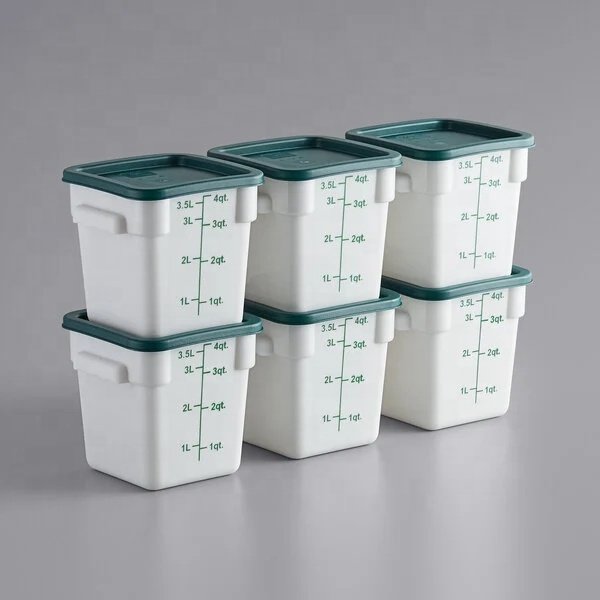 Square Storage Bucket Clear Food Storage Container Polypropylene Food Pan Kitchen Accessories With Lid