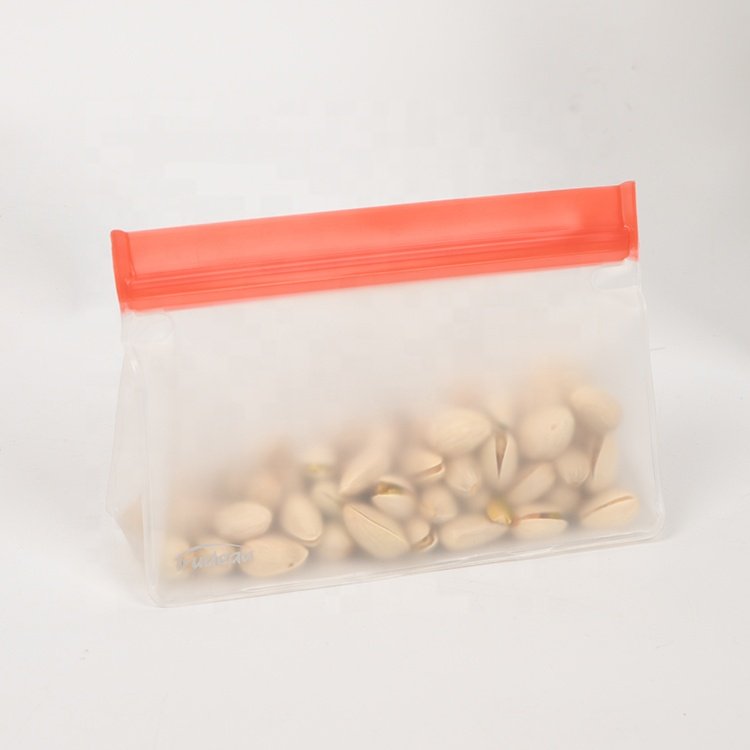 Waterproof PEVA zipper snack bag eco-friendly reusable zipper food bag food grade reusable food storage bags