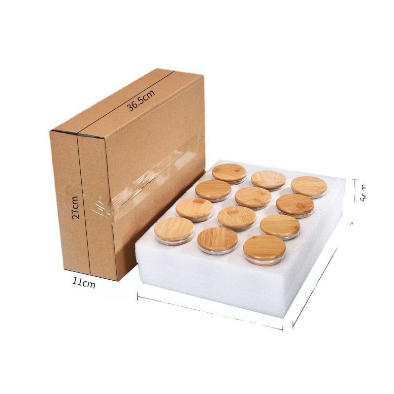 Glass spice jar kitchen seasoning jar set With Lid Salt And Pepper Containers Food Storage Box With Spoon