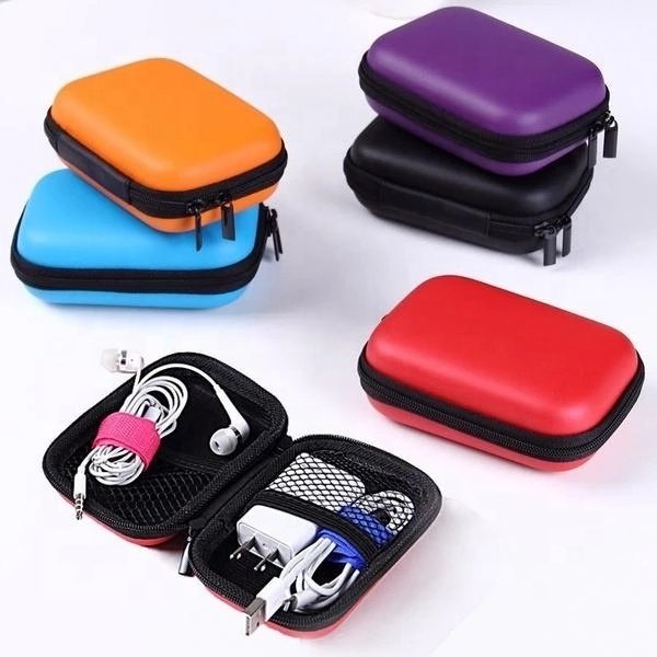 Wholesale Headphones Storage Box USB Key Coin Earphone EVA Hard Case Waterproof SD Card Cable Earbuds Holder Box