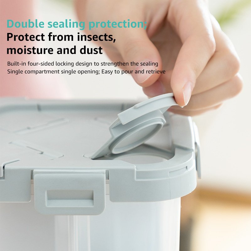 Hot Selling Airtight Container Large Jar Kitchen Storage Jars Plastic Cereal Storage Jars Canisters With Built-in Partition