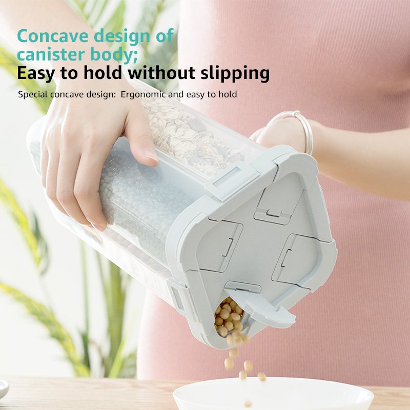 Hot Selling Airtight Container Large Jar Kitchen Storage Jars Plastic Cereal Storage Jars Canisters With Built-in Partition
