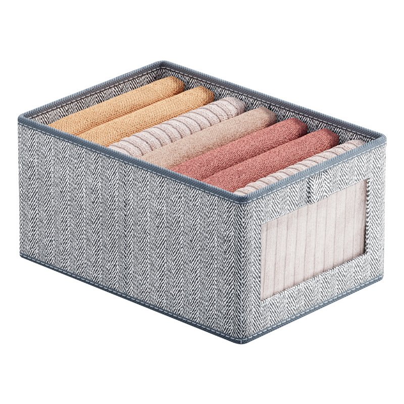 Fabric Foldable Clothes Organizer Storage Box Functional for Trousers Jeans Underwear Bra Socks Compartment Easy Wardrobe Access