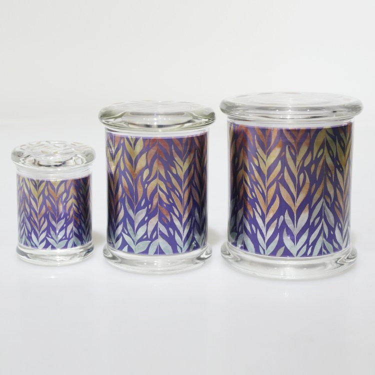 3oz 6oz 12oz Glass Stash Jars Airtight Lid Novelty Design Storage Bottles Herb Spice Food Beverage Snack Condiments stash jar