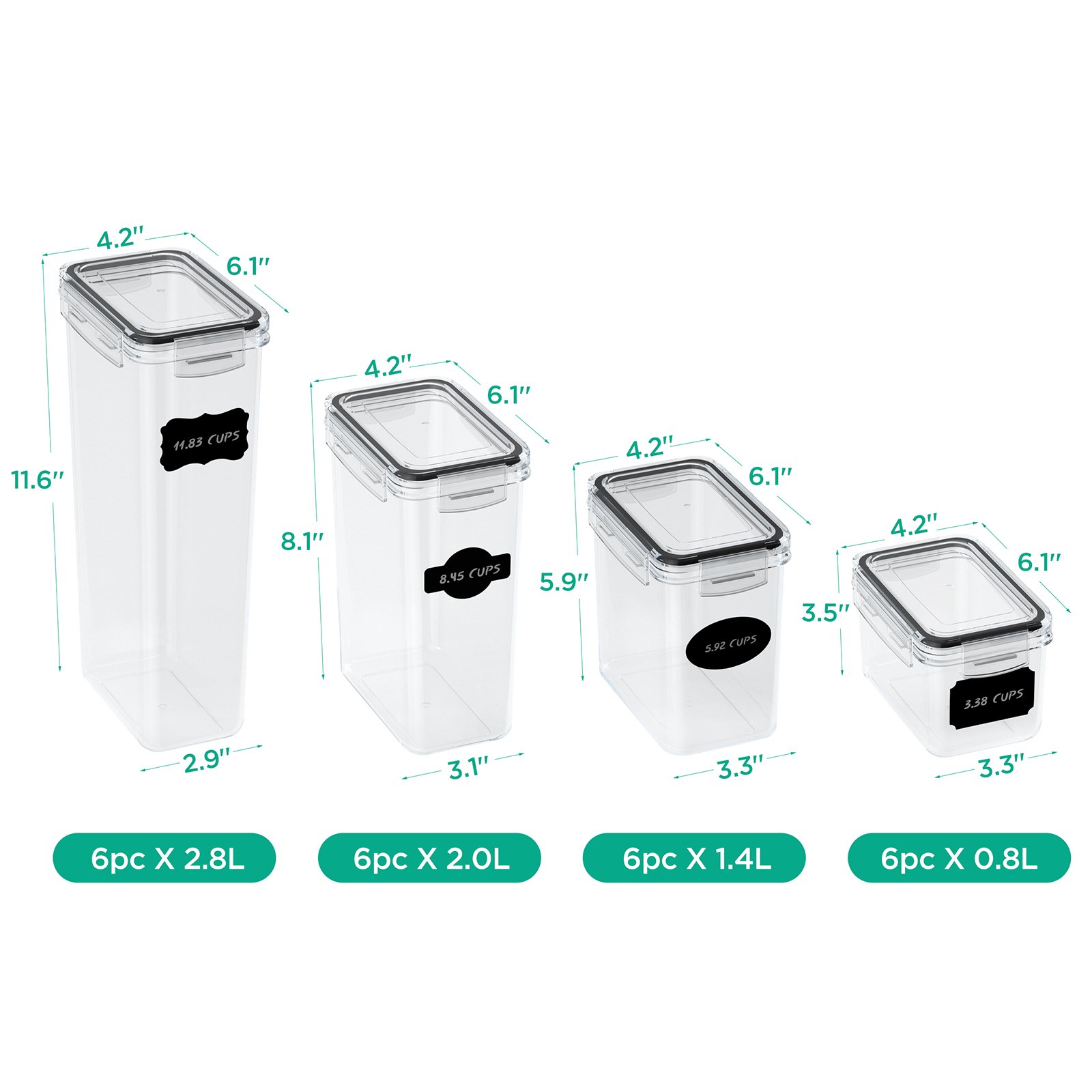 24pcs food container plastic container airtight food storage containers canisters sets for the kitchen storage