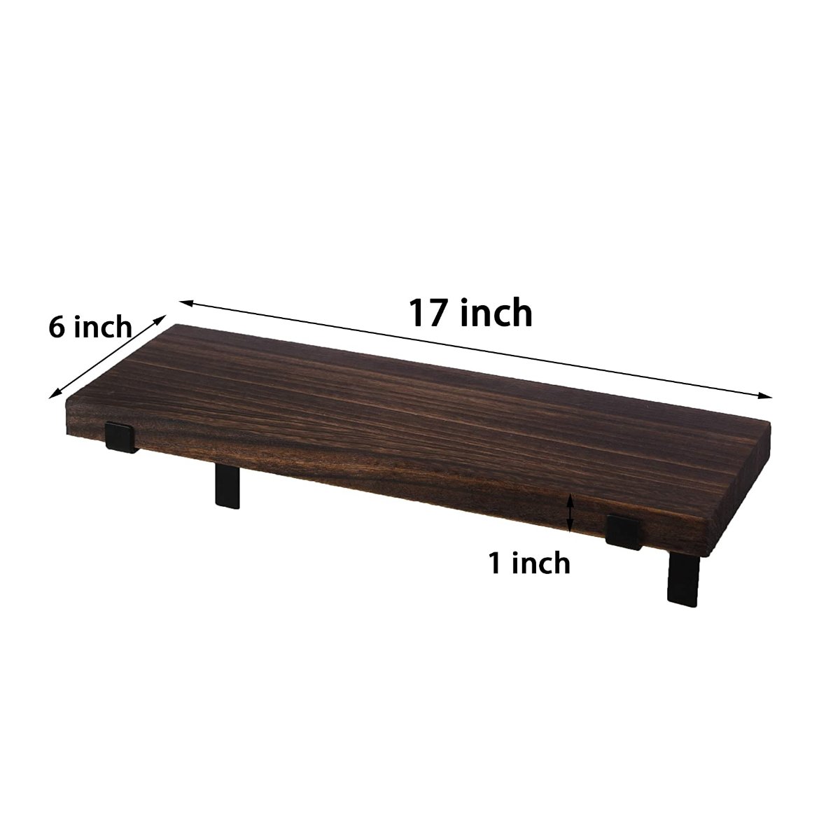 Wall Decor Storage Floating Shelves Rustic Wood Wall Mounted Shelves with Metal Brackets for Bedroom, Living Room, Bathroom