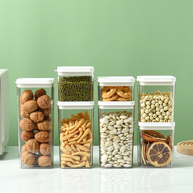 White lid storage jar best price mumu plastic clear food storage bottles & jars airtight storage box food
