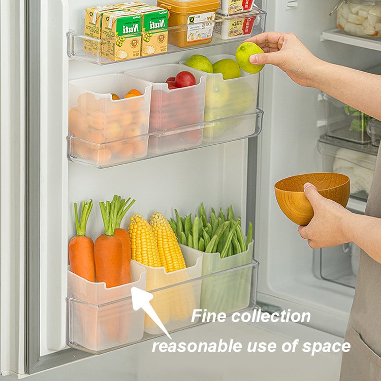Cheap plastic storage containers fridge refrigerator side door organizer vegetable sauce packet storage box
