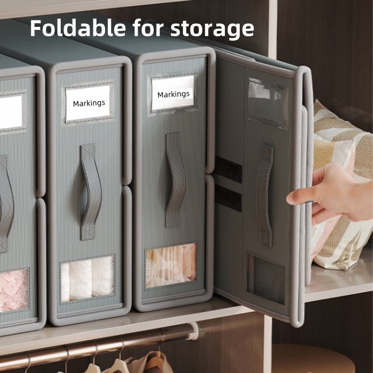Fabric Bed Sheet Organizer Foldable Storage Box with Zipper for Cover Set Closet Organizer Bedding Clothes Blankets