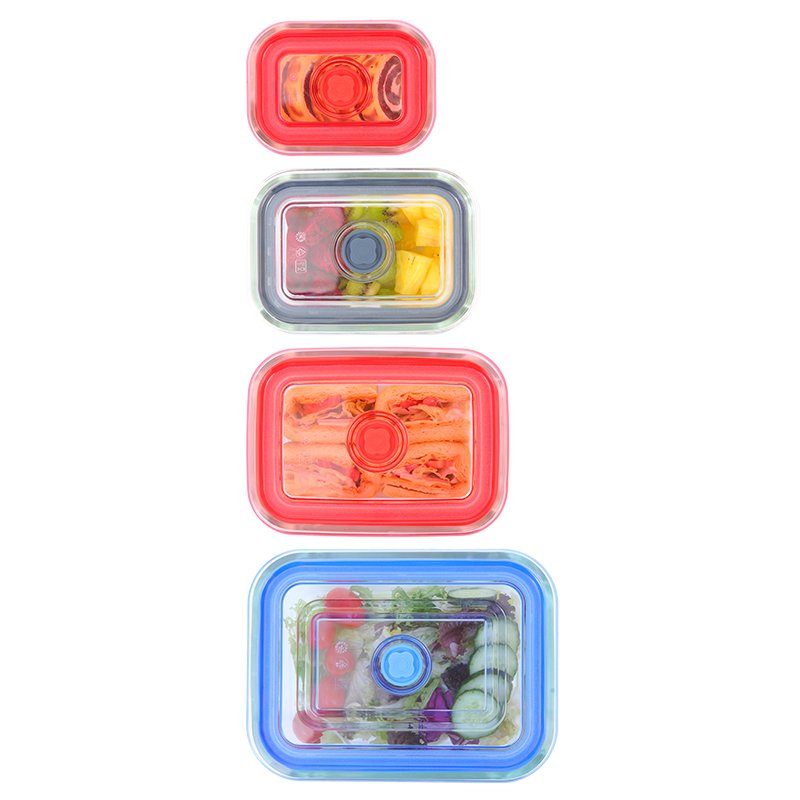 Borosilicate glass vacuum food container with pump