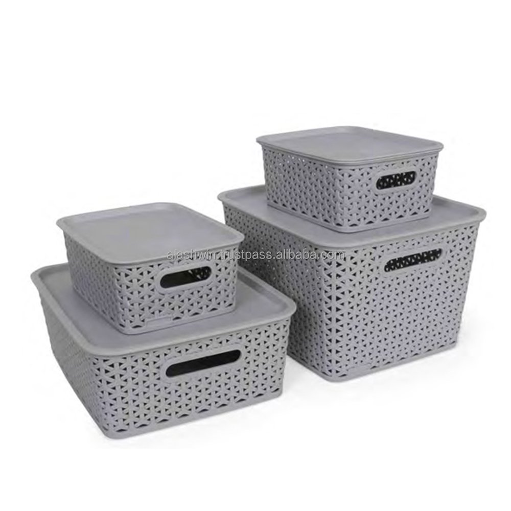 New Style Hot Selling High Quality Household Foldable Plastic stitch basket without lid with storage capacity of 1400ml