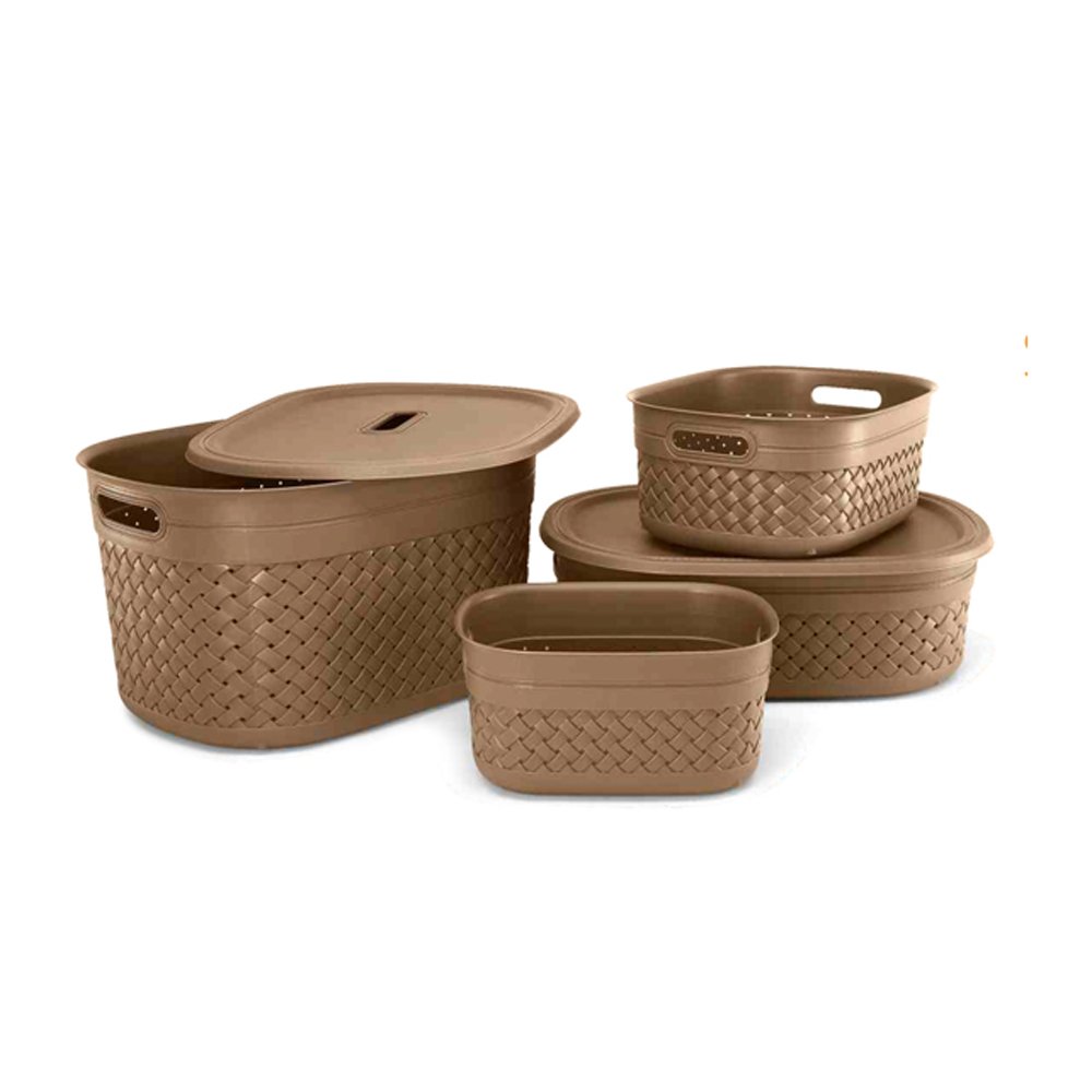 New Style Hot Selling High Quality Household Foldable Plastic stitch basket without lid with storage capacity of 1400ml