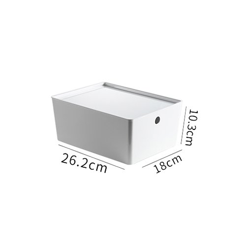 M-size 3.5L 500g White Glossy Simple Container PET Storage Box Plastic with Lid