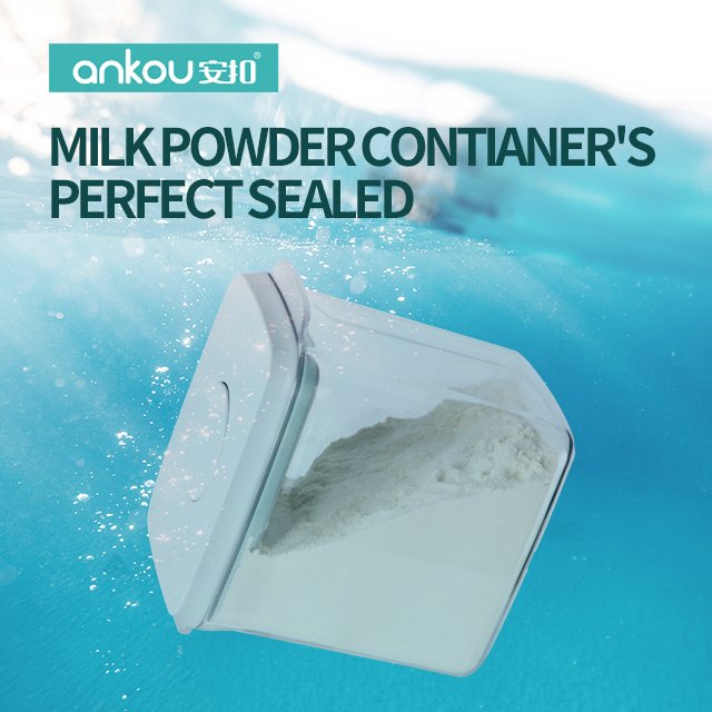 ANKOU Rectangular Baby Milk Powder Jar Plastic Transparent Storage Can Pressed Food Moisture-proof Sealed Airtight Container