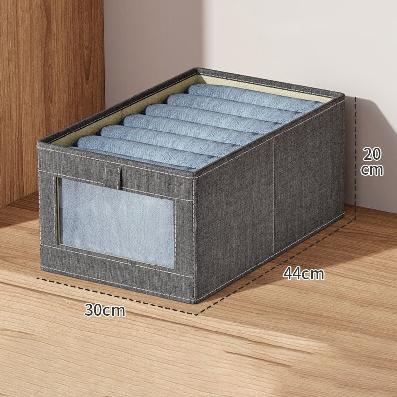 Customized Logo Jeans Storage Box Foldable Modern Fabric Closets Clothes Organizer Drawer Wardrobe Cabinet for Trousers Opp Bag