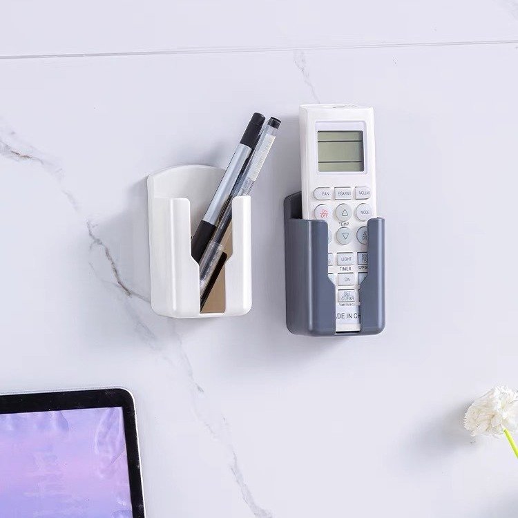 Punch-free storage box air conditioning TV mobile phone remote control storage box bathroom home wall fixed storage box