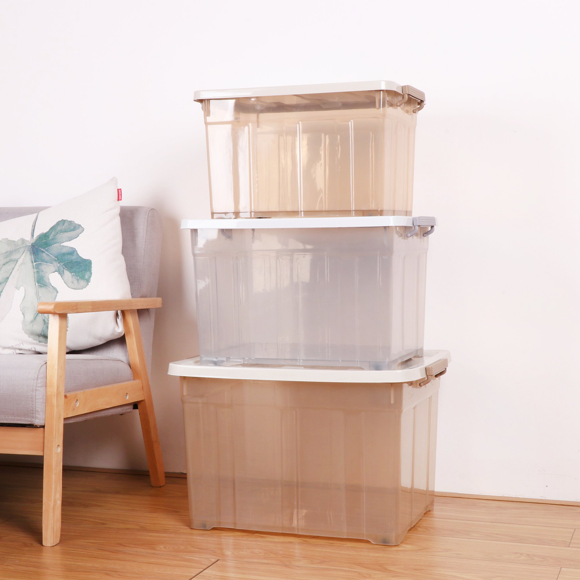 Accept OEM & ODM Houseware Organiser Storage Box Transparent 19-70L Plastic Clothes & Toy Storage Box With Wheels
