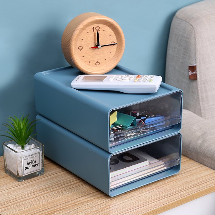 study stationery paper desk organizer sorting container transparent drawer stackable storage box