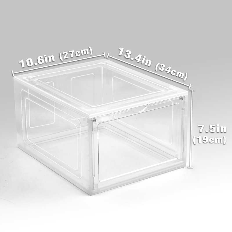 New 3pcs Foldable Multifunctional Clear Shoes box Dustproof Plastic Storage Containers Shoes Crates
