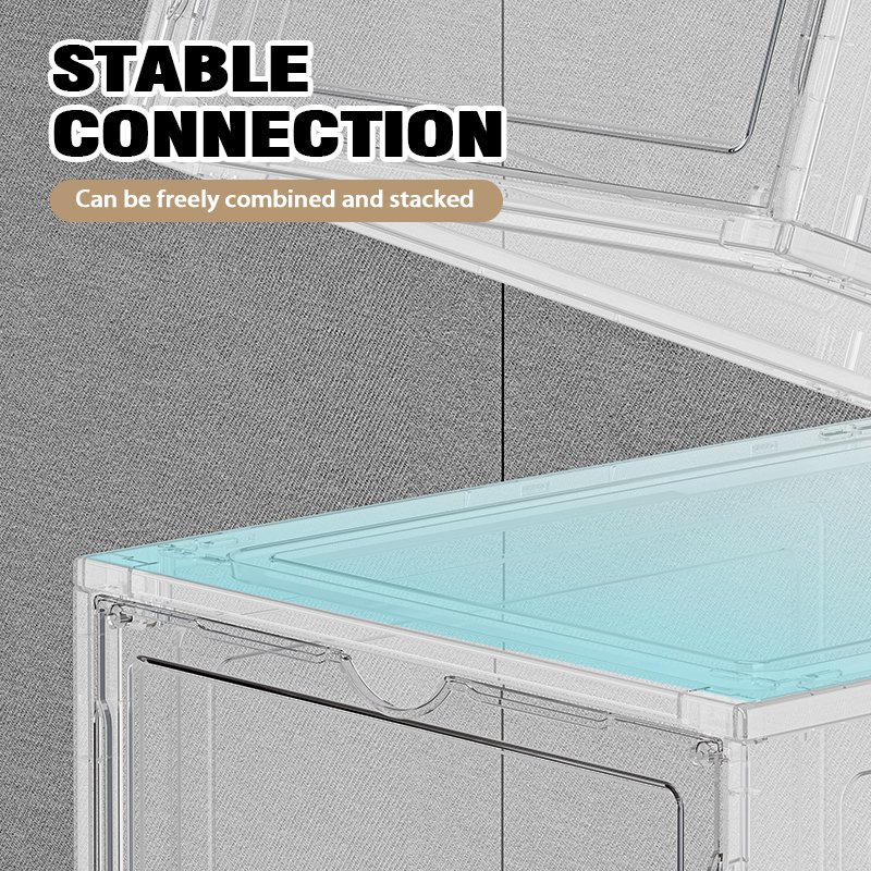 New 3pcs Foldable Multifunctional Clear Shoes box Dustproof Plastic Storage Containers Shoes Crates