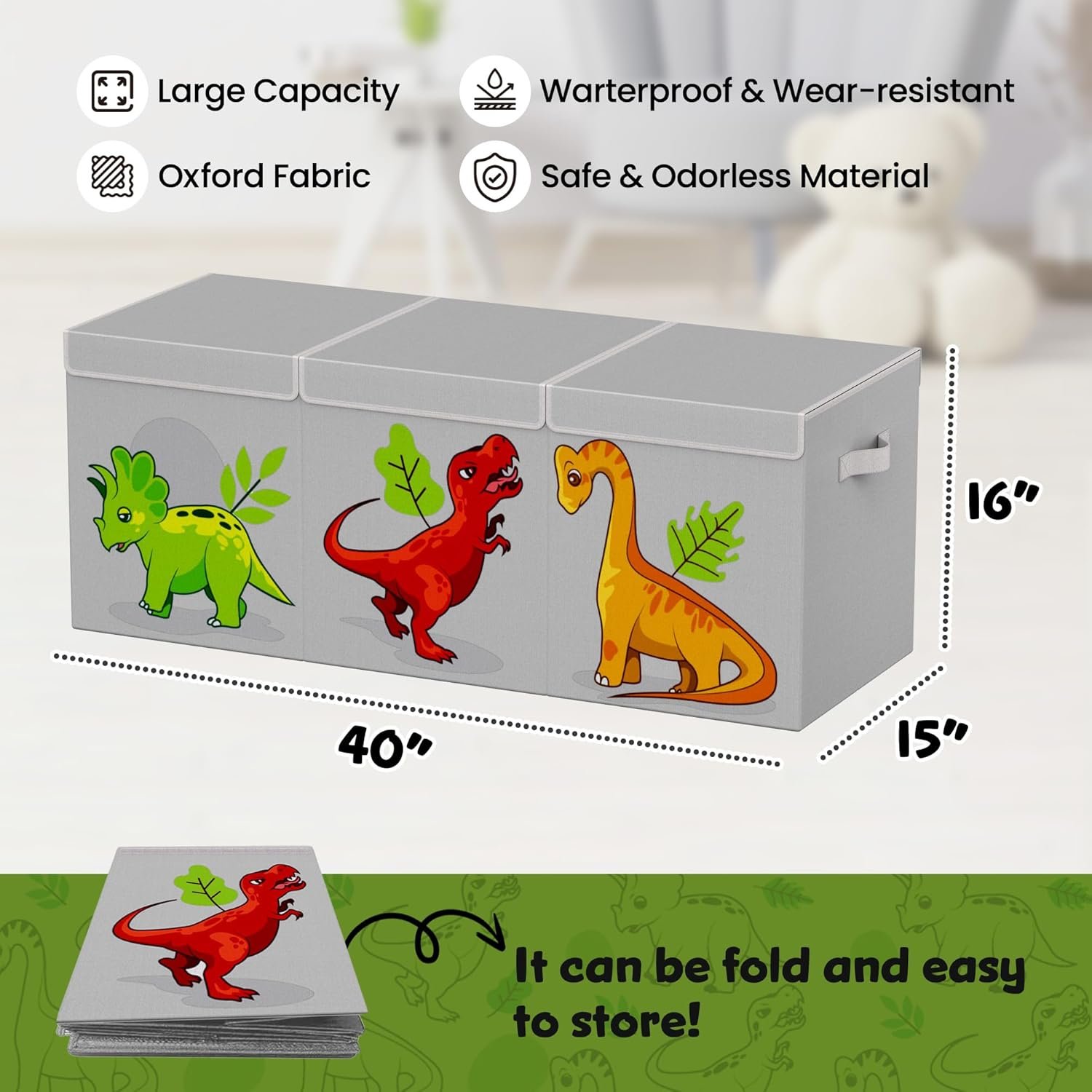 Multifunctional Toy Storage Organizer Basket foldable animal toy storage box oxford cube chests with Lids