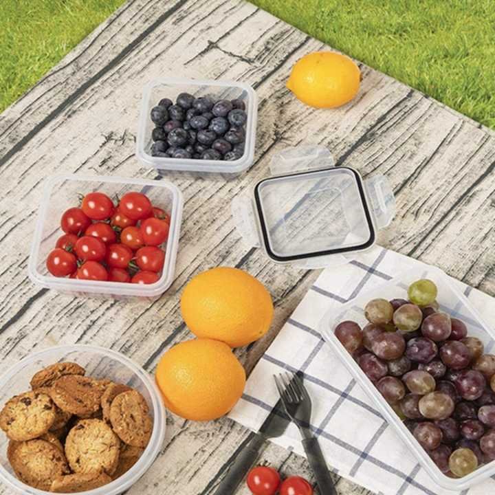 16pcs Clear Reusable Durable Transparent Airtight Food Storage Plastic Containers
